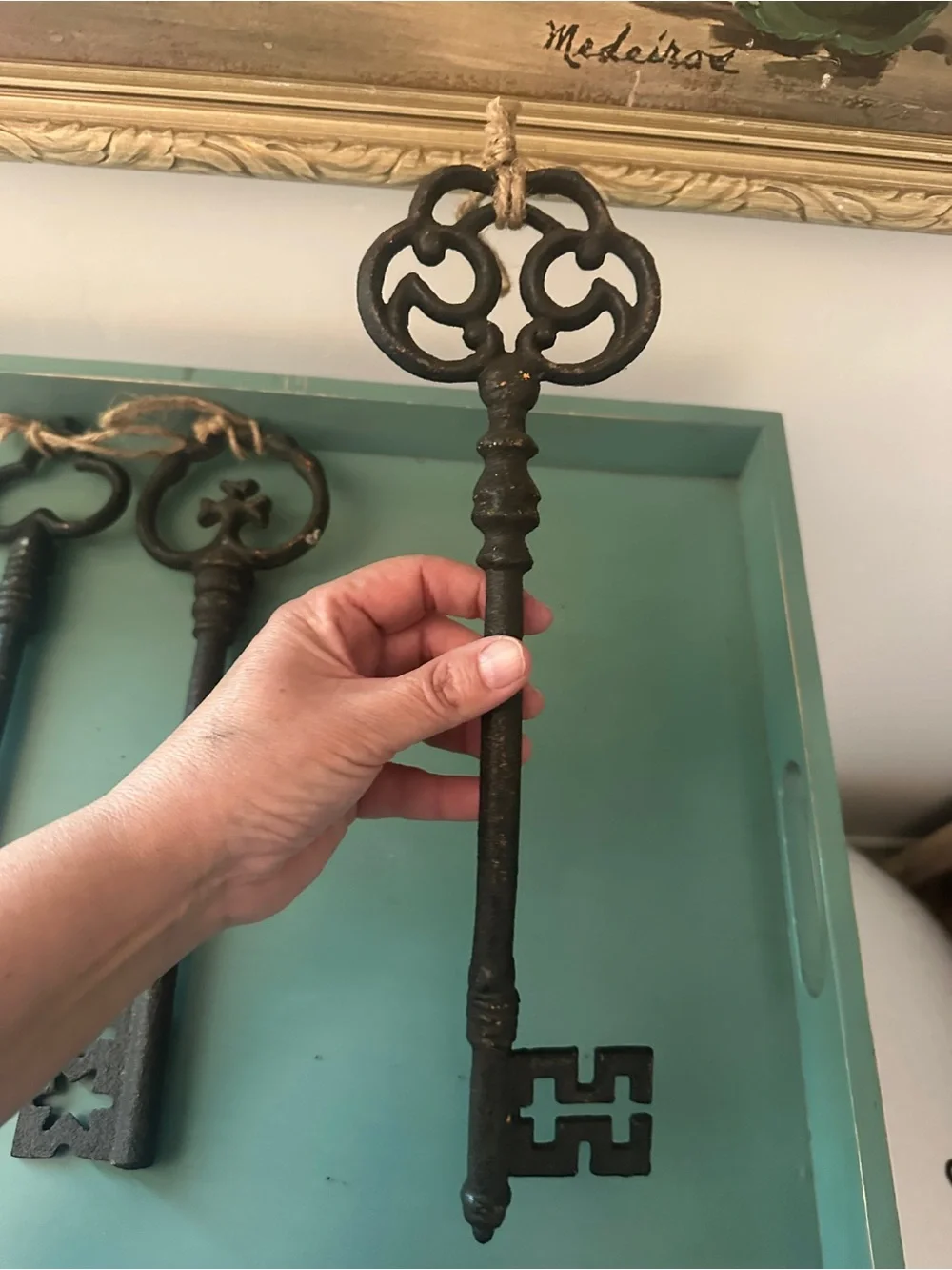 Metal  Skeleton Keys Wall Decor - Black , set of 3 , 13”